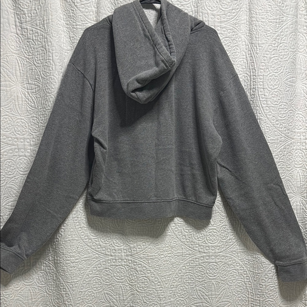 Women’s Cropped Vans Gray Hoodie with Floral Design - Picture 5 of 6